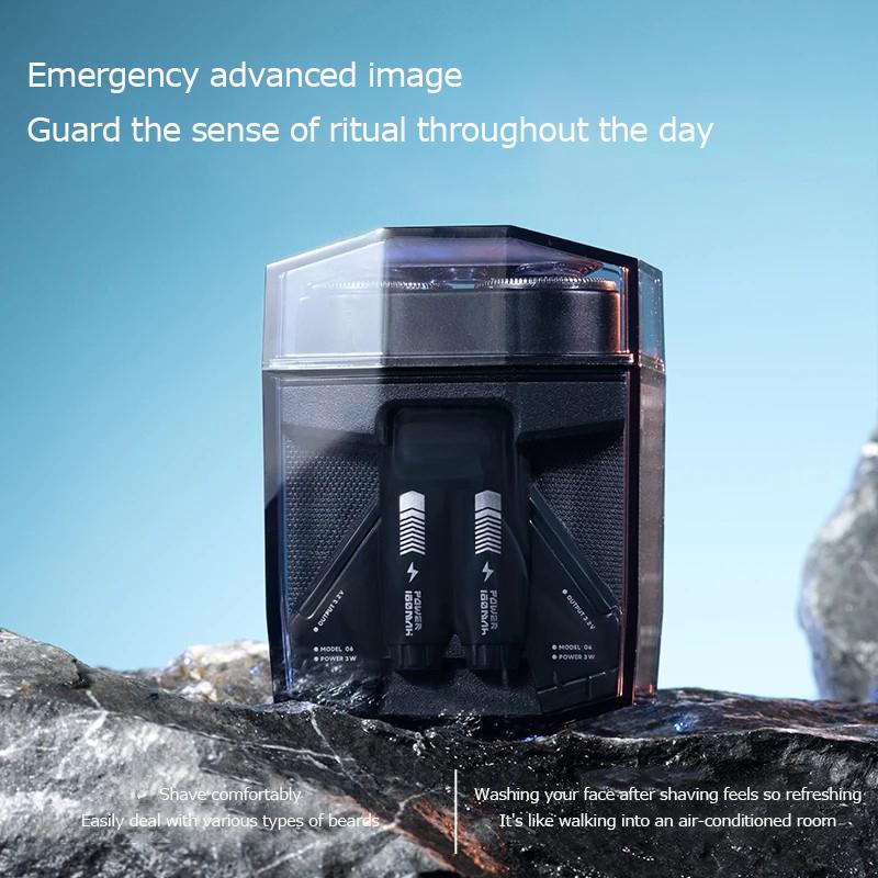 Men’s Portable Electric Shaver (Upgraded) – Transparent Design, Dual Motor, Twin-Blade Set