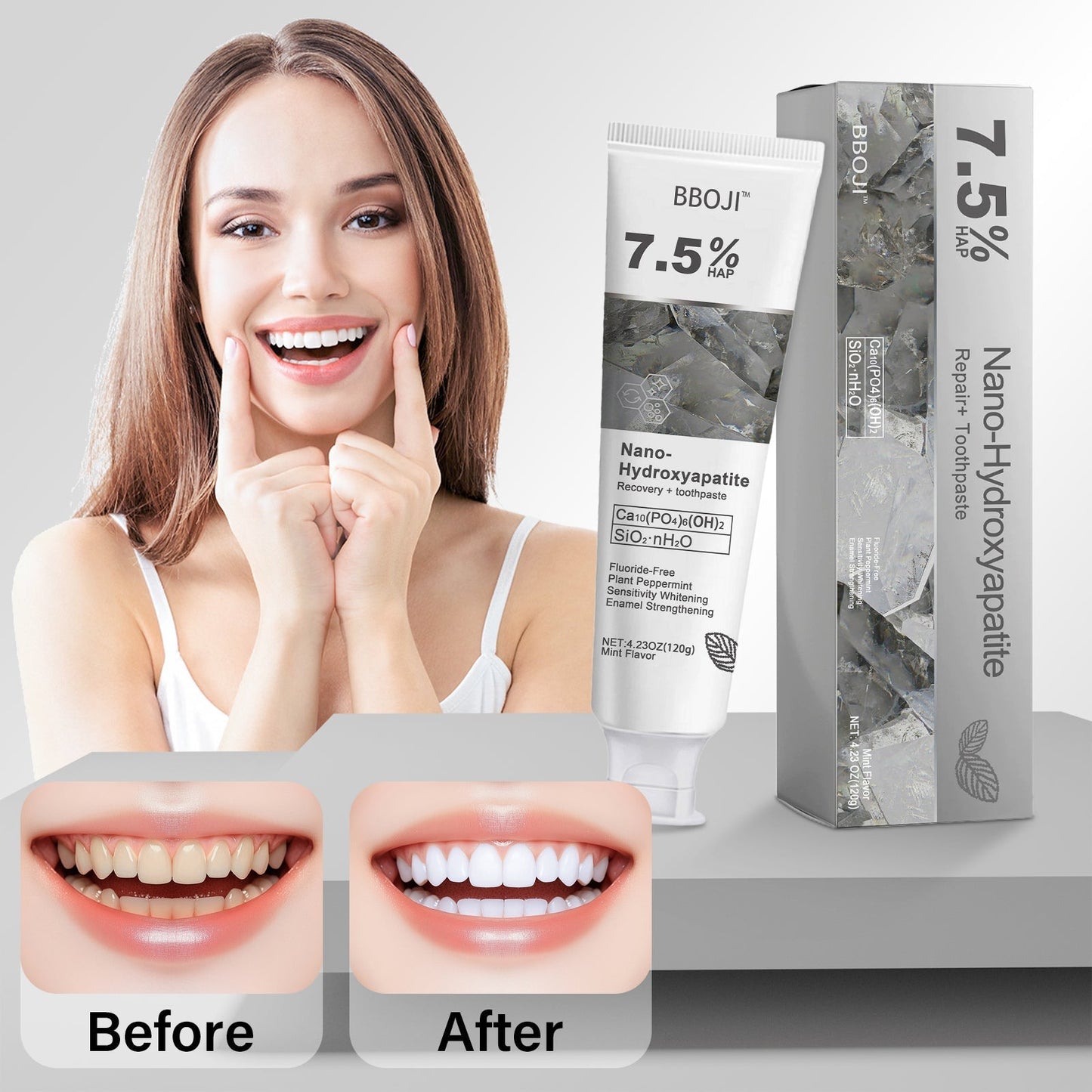 đ BBOJI⢠Fluoride-Free Hydroxyapatite Toothpaste đ Naturally Brighter Smiles