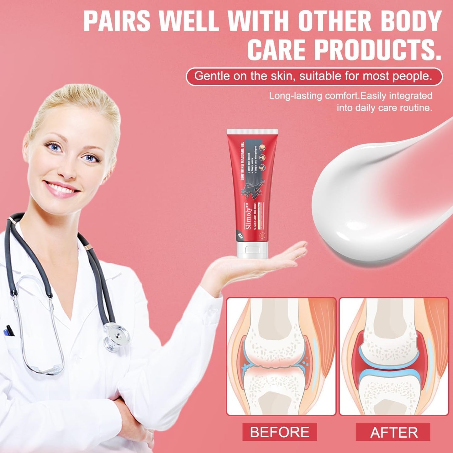 Slimoly™ Plant-Based Massage Cream – Fast Joint & Muscle Pain Relief for Knees, Back, Neck, and More