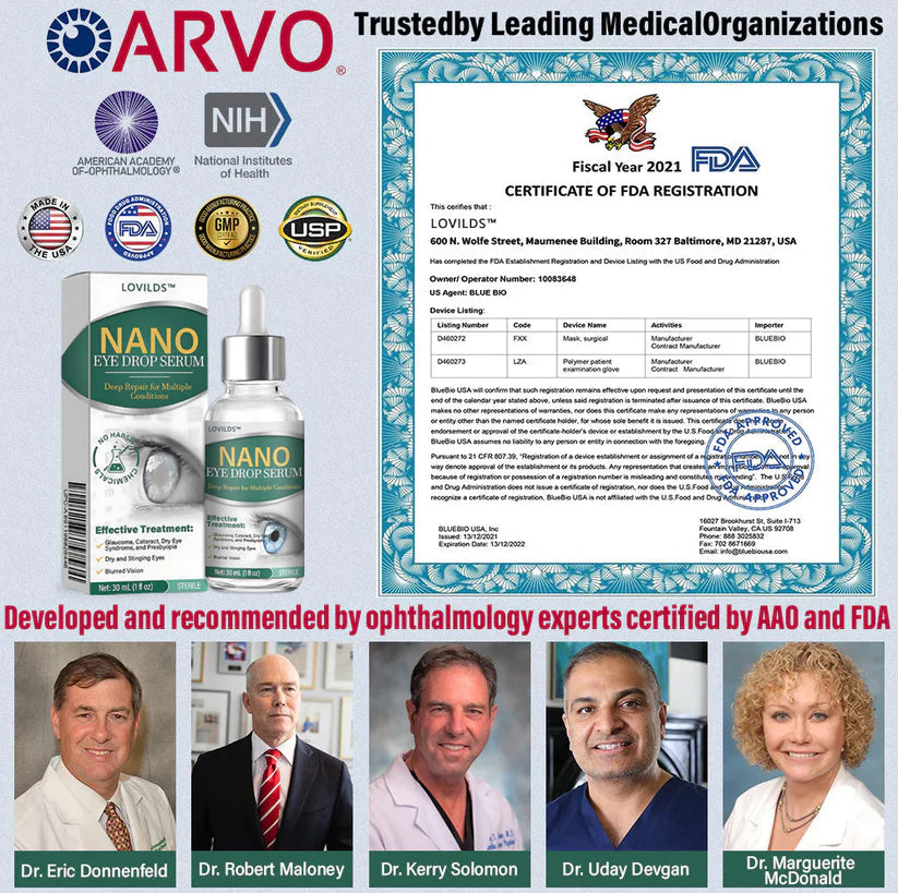 LOVILDS™ Nano Eye Drops Serum ✅FDA Approved(Suitable for presbyopia, dry eye syndrome, glaucoma, and cataracts) 👀