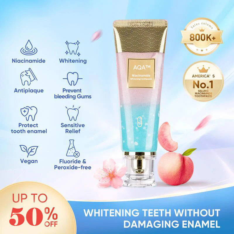 đ„Nicotinamide Toothpaste - Brighten & Whiten Teeth, Fights Stains, Gentle on Enamel