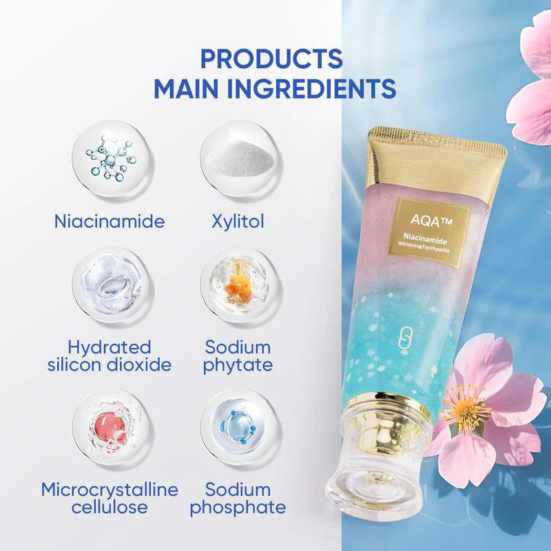 đ„Nicotinamide Toothpaste - Brighten & Whiten Teeth, Fights Stains, Gentle on Enamel