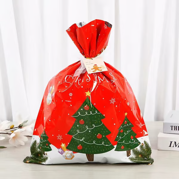 ๐Xmas Drawstring Bags Set (L/S) - Santa/Snowflake, Durable for Gifts/Treats/Decor