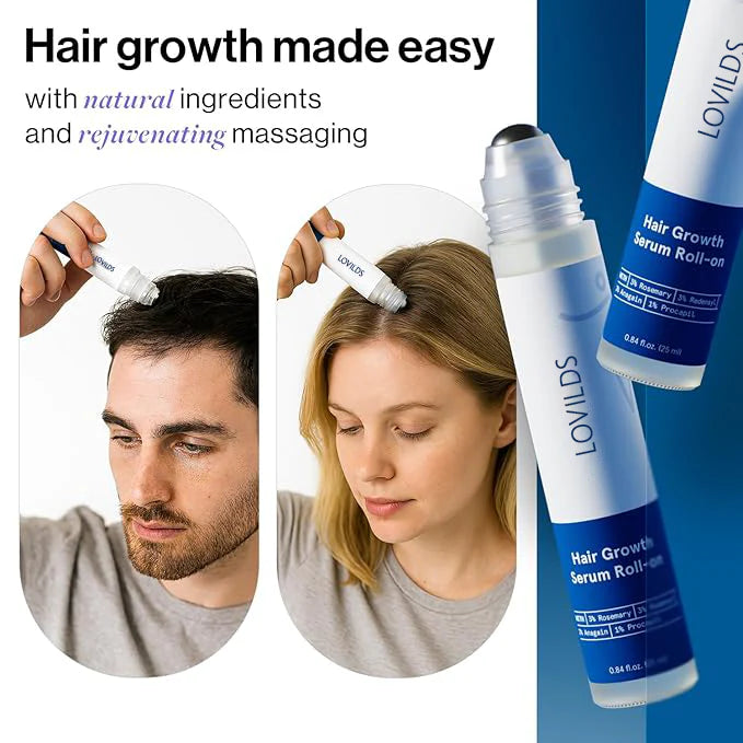 Be LOVILDS Advanced Rosemary Hair Growth Roll-On Serum | Clinically Proven Hair Regrowth Treatment