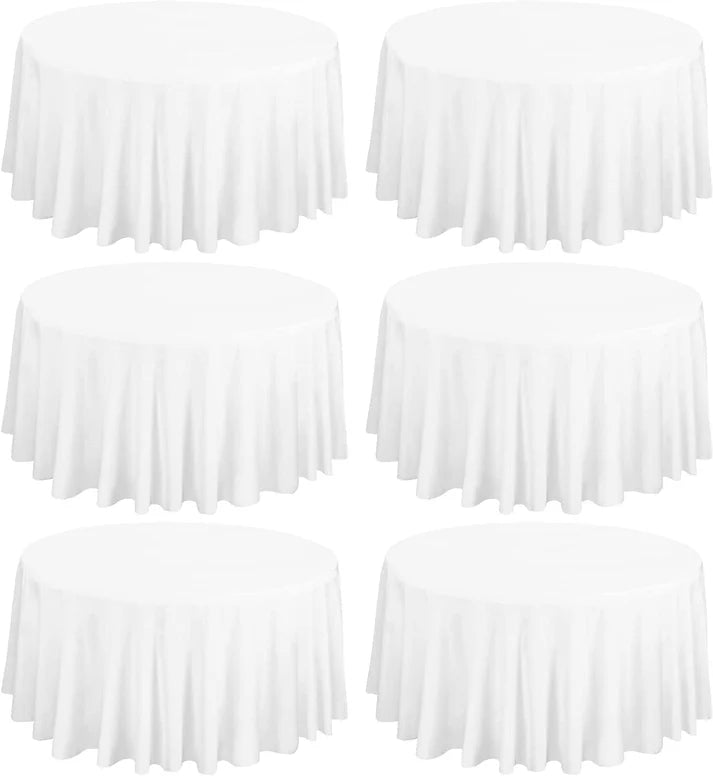 Premium Gathering Tablecloth-🎁5 Pack Round Tablecloth Polyester Table Cloth 108 inch