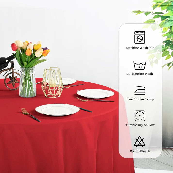 Premium Gathering Tablecloth-🎁5 Pack Round Tablecloth Polyester Table Cloth 108 inch