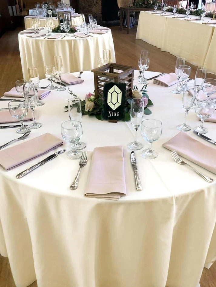 Premium Gathering Tablecloth-🎁5 Pack Round Tablecloth Polyester Table Cloth 108 inch