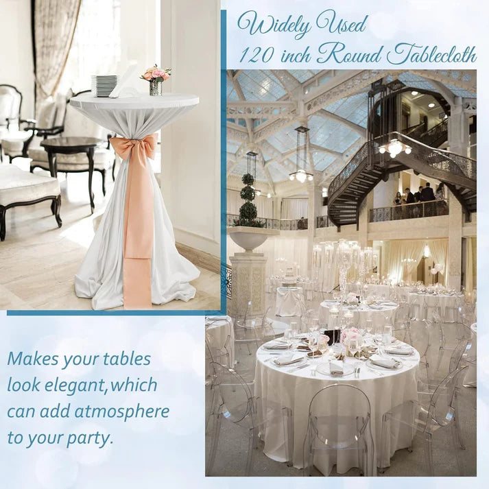 Premium Gathering Tablecloth-🎁5 Pack Round Tablecloth Polyester Table Cloth 108 inch