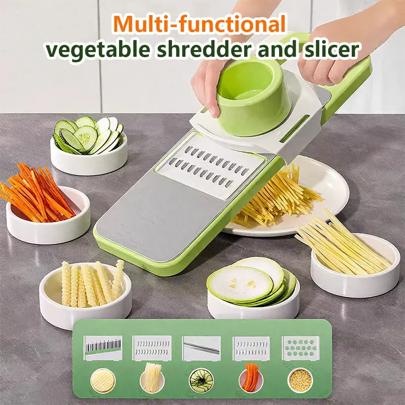 QIAWI Kitchen-Ready 5-in-1 Slicer – Slice Carrots, Cabbage, Cucumbers & More