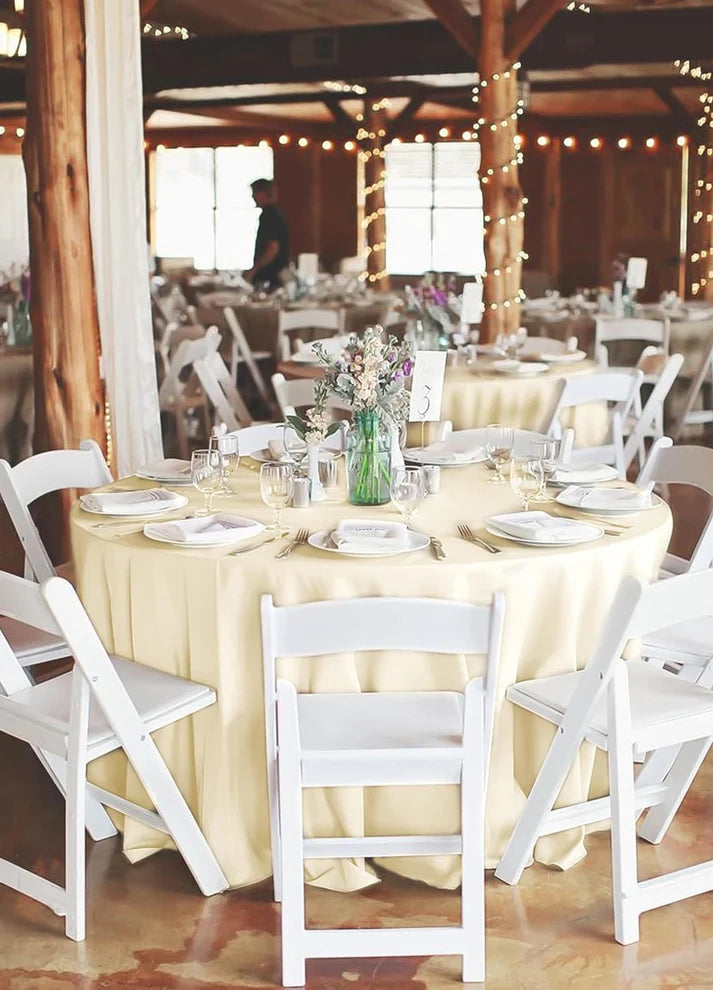 Premium Gathering Tablecloth-🎁5 Pack Round Tablecloth Polyester Table Cloth 108 inch