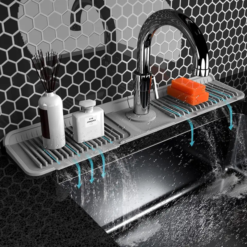 AQA Foldable Faucet Splash Guard with Drainage – Easy to Use & Reusable