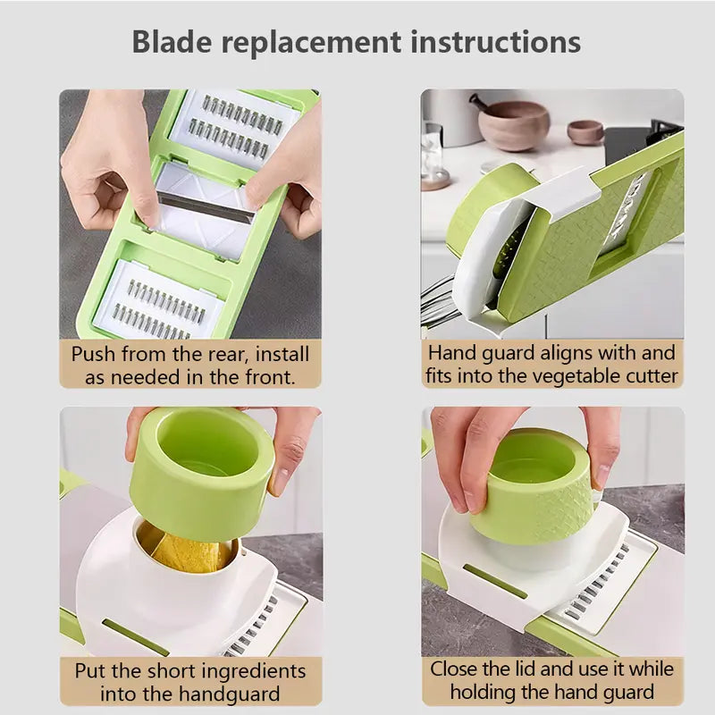 QIAWI Kitchen-Ready 5-in-1 Slicer – Slice Carrots, Cabbage, Cucumbers & More