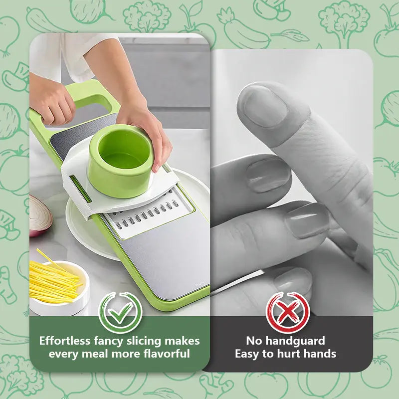 QIAWI Kitchen-Ready 5-in-1 Slicer – Slice Carrots, Cabbage, Cucumbers & More
