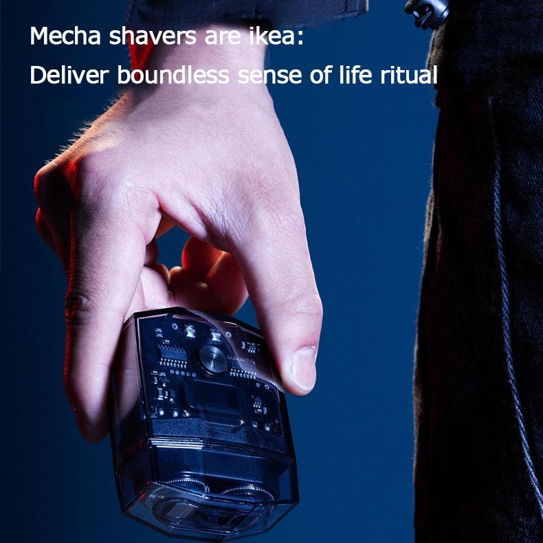 Men’s Portable Electric Shaver (Upgraded) – Transparent Design, Dual Motor, Twin-Blade Set