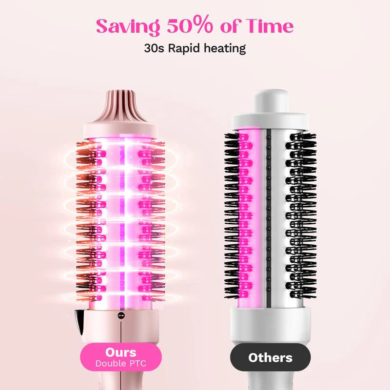 QIAWI™ Fast Heating Ionic Curling Iron Brush 1.5 Inch