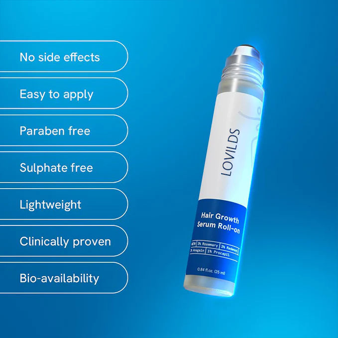 Be LOVILDS Advanced Rosemary Hair Growth Roll-On Serum | Clinically Proven Hair Regrowth Treatment