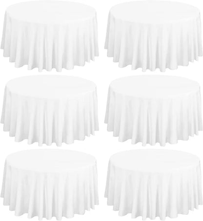 Premium Gathering Tablecloth-🎁5 Pack Round Tablecloth Polyester Table Cloth 108 inch