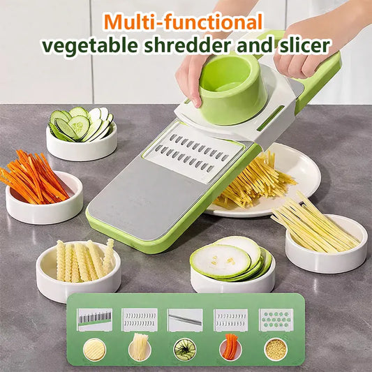 QIAWI Kitchen-Ready 5-in-1 Slicer – Slice Carrots, Cabbage, Cucumbers & More