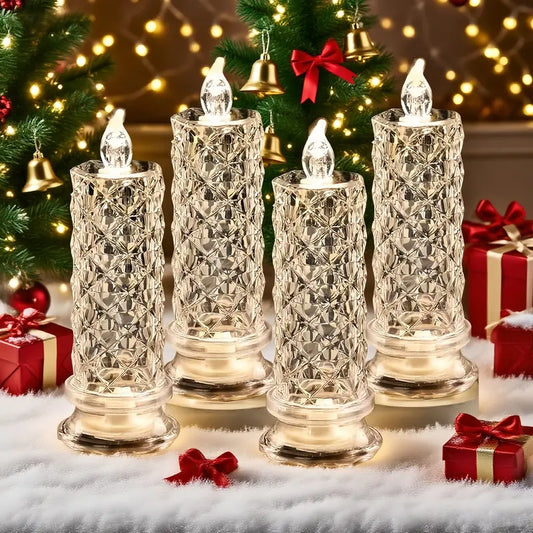 AQA™ Crystal LED Candle Set – Warm Flickering Glow for Date Nights, Parties & Home Decor