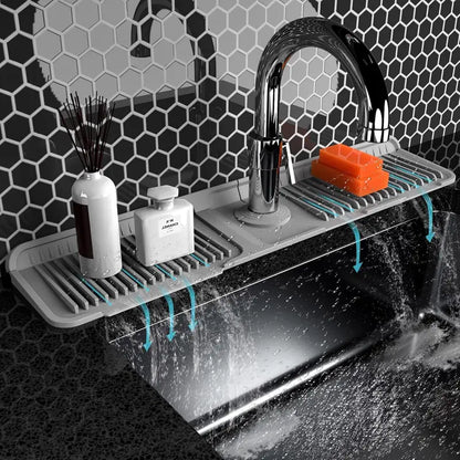 AQA Foldable Faucet Splash Guard with Drainage – Easy to Use & Reusable