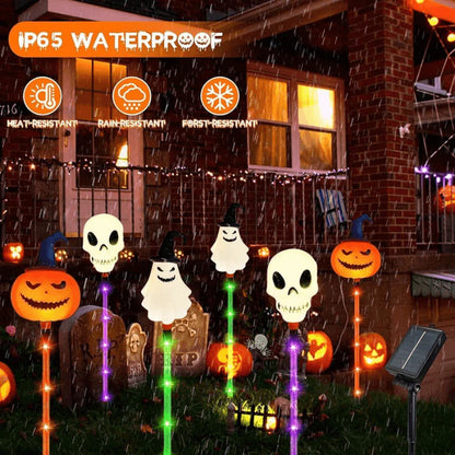 QIAWI™ Solar-Power   Skull   Candle   Light   Halloween   Pathway   Decor