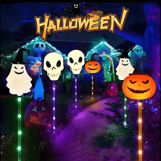 QIAWI™ Solar-Power   Skull   Candle   Light   Halloween   Pathway   Decor