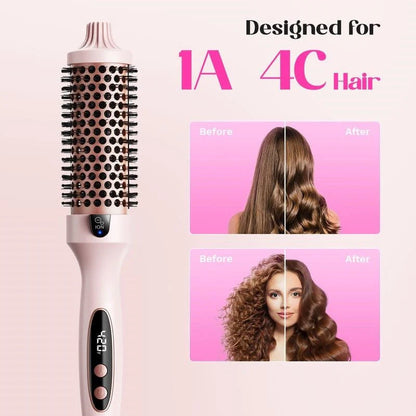 QIAWI™ Fast Heating Ionic Curling Iron Brush 1.5 Inch